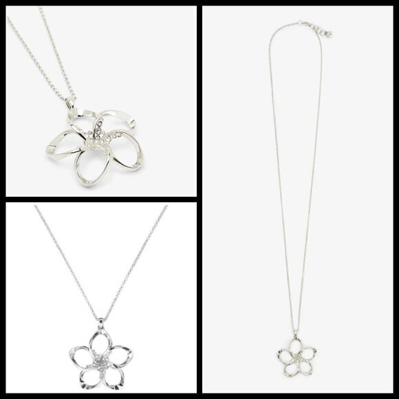 💕TED BAKER💕 Bedelie Crystal Blossom Pendant Necklace Silver NWT - Picture 3 of 10